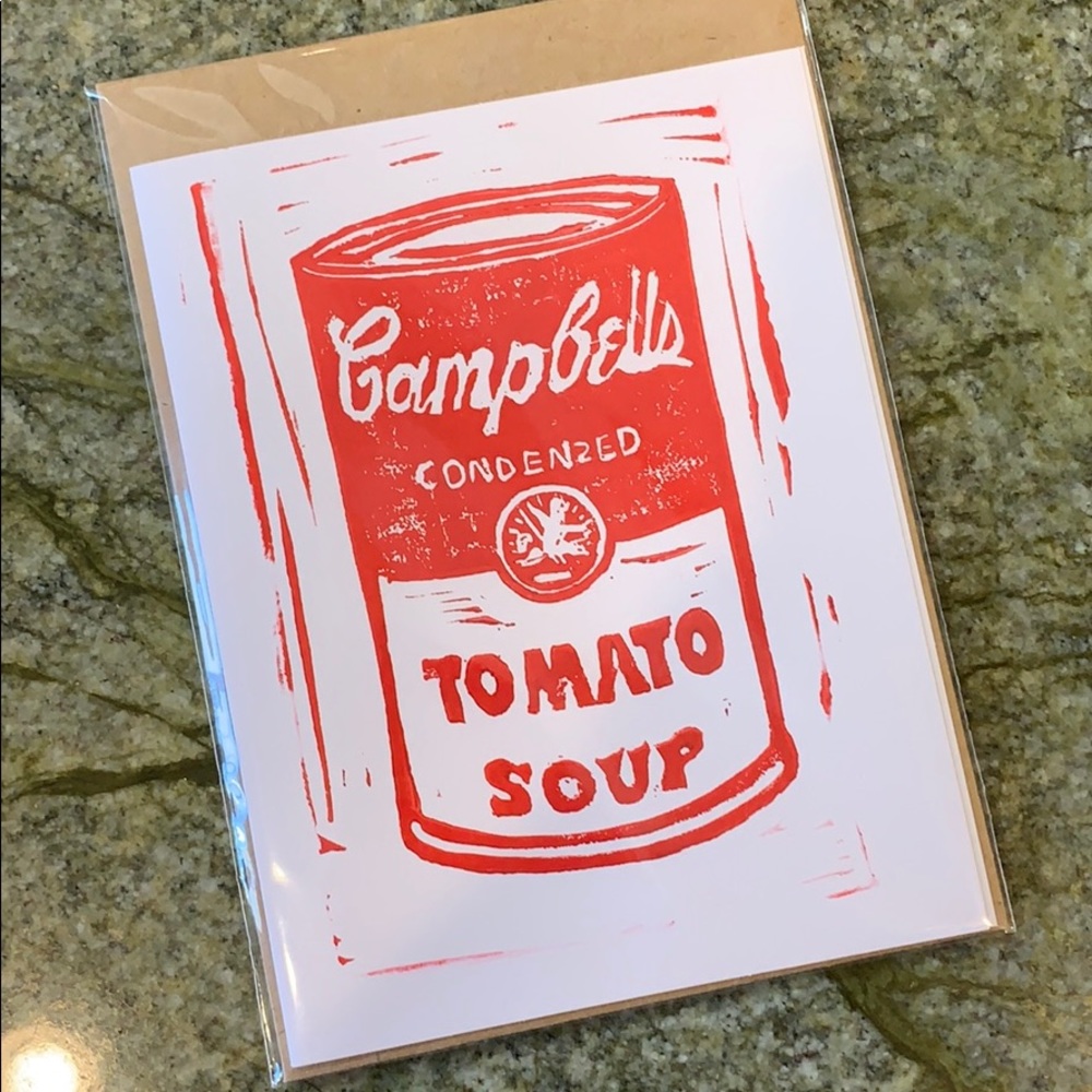 Pop Art Lino Cut Greeting Card Warhol Inspired